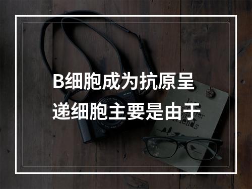 B细胞成为抗原呈递细胞主要是由于