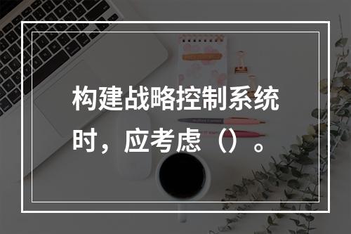 构建战略控制系统时，应考虑（）。