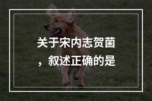 关于宋内志贺菌，叙述正确的是