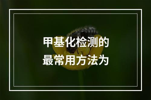 甲基化检测的最常用方法为