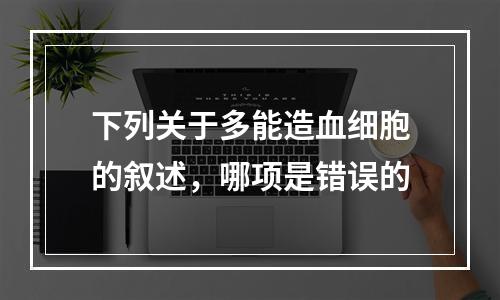 下列关于多能造血细胞的叙述，哪项是错误的