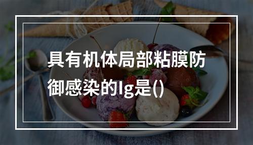 具有机体局部粘膜防御感染的Ig是()