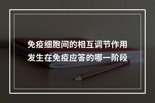 免疫细胞间的相互调节作用发生在免疫应答的哪一阶段