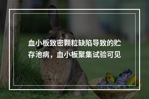 血小板致密颗粒缺陷导致的贮存池病，血小板聚集试验可见