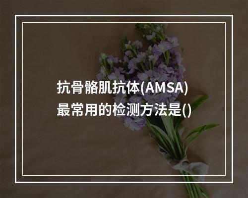 抗骨骼肌抗体(AMSA)最常用的检测方法是()