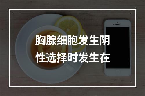 胸腺细胞发生阴性选择时发生在