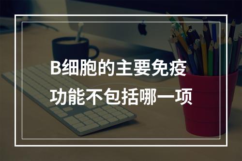 B细胞的主要免疫功能不包括哪一项