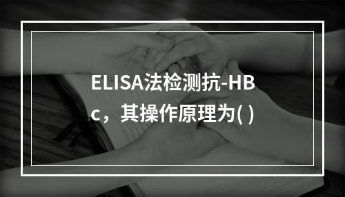 ELISA法检测抗-HBc，其操作原理为( )