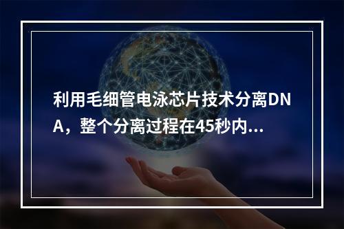 利用毛细管电泳芯片技术分离DNA，整个分离过程在45秒内，而