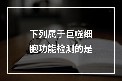 下列属于巨噬细胞功能检测的是