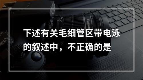 下述有关毛细管区带电泳的叙述中，不正确的是