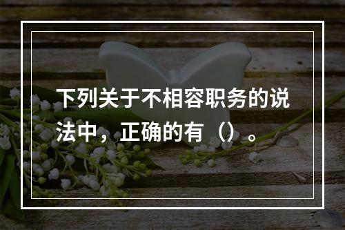 下列关于不相容职务的说法中，正确的有（）。