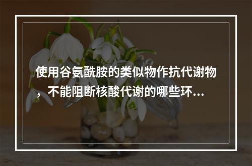 使用谷氨酰胺的类似物作抗代谢物，不能阻断核酸代谢的哪些环节（