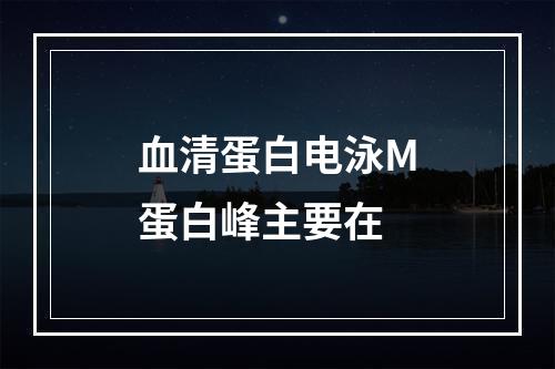 血清蛋白电泳M蛋白峰主要在