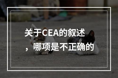 关于CEA的叙述，哪项是不正确的