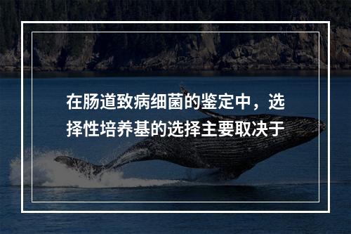 在肠道致病细菌的鉴定中，选择性培养基的选择主要取决于