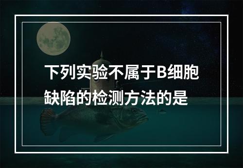 下列实验不属于B细胞缺陷的检测方法的是