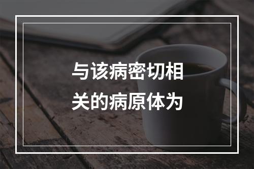 与该病密切相关的病原体为