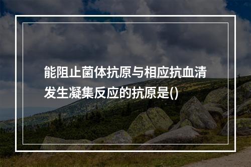 能阻止菌体抗原与相应抗血清发生凝集反应的抗原是()