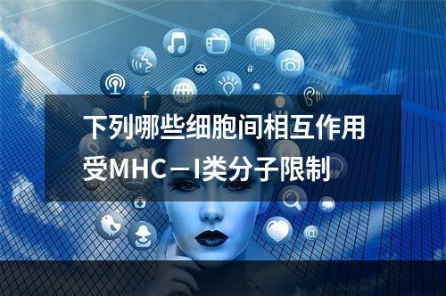 下列哪些细胞间相互作用受MHC－I类分子限制