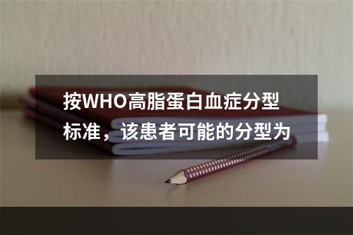 按WHO高脂蛋白血症分型标准，该患者可能的分型为