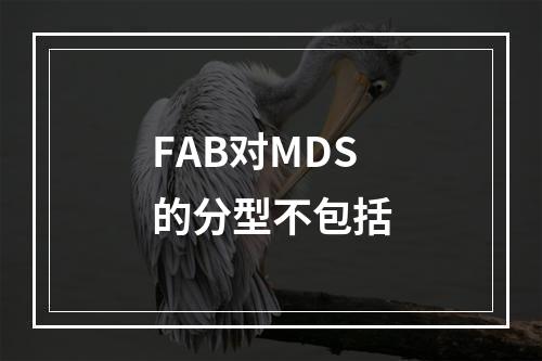 FAB对MDS的分型不包括