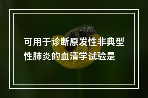 可用于诊断原发性非典型性肺炎的血清学试验是