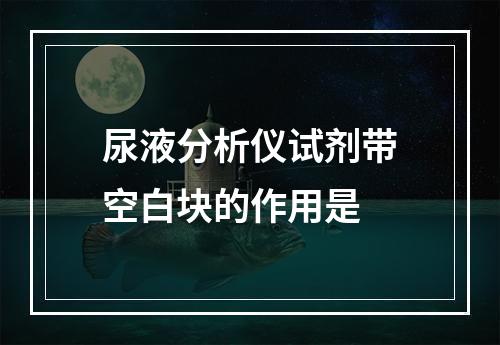 尿液分析仪试剂带空白块的作用是