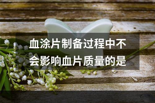 血涂片制备过程中不会影响血片质量的是