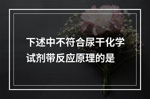 下述中不符合尿干化学试剂带反应原理的是