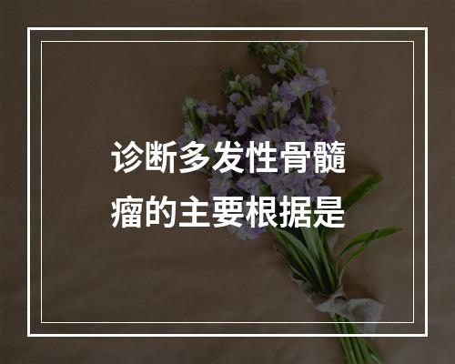 诊断多发性骨髓瘤的主要根据是