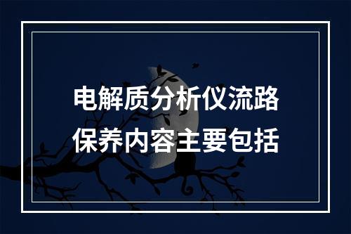 电解质分析仪流路保养内容主要包括