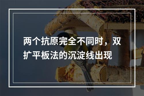 两个抗原完全不同时，双扩平板法的沉淀线出现