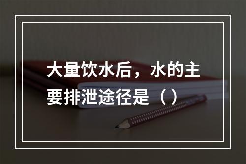 大量饮水后，水的主要排泄途径是（ ）