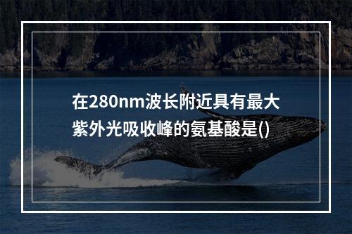 在280nm波长附近具有最大紫外光吸收峰的氨基酸是()