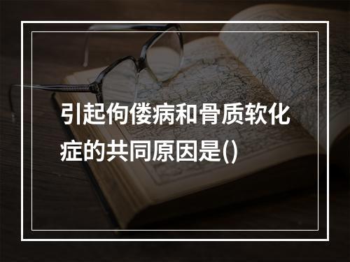 引起佝偻病和骨质软化症的共同原因是()