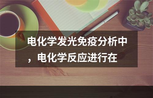 电化学发光免疫分析中，电化学反应进行在