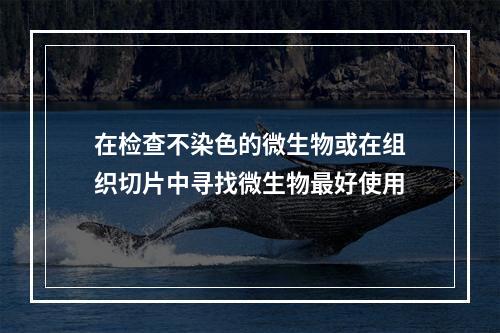 在检查不染色的微生物或在组织切片中寻找微生物最好使用