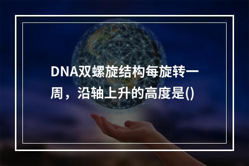 DNA双螺旋结构每旋转一周，沿轴上升的高度是()