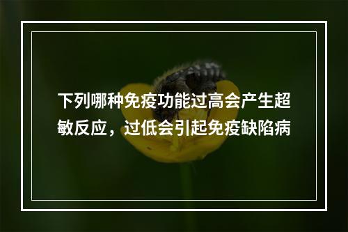 下列哪种免疫功能过高会产生超敏反应，过低会引起免疫缺陷病