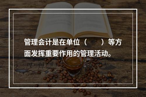 管理会计是在单位（　　）等方面发挥重要作用的管理活动。