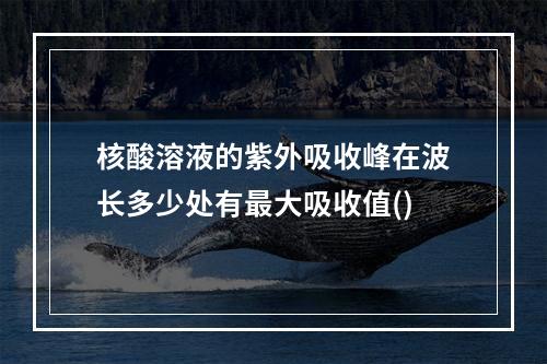 核酸溶液的紫外吸收峰在波长多少处有最大吸收值()