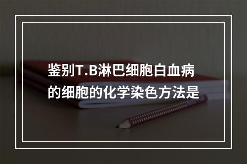 鉴别T.B淋巴细胞白血病的细胞的化学染色方法是