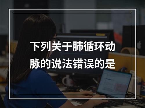 下列关于肺循环动脉的说法错误的是