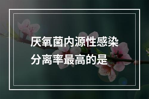 厌氧菌内源性感染分离率最高的是