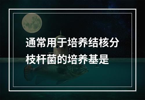 通常用于培养结核分枝杆菌的培养基是