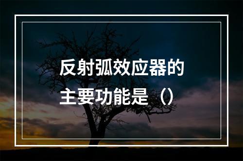 反射弧效应器的主要功能是（）