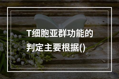 T细胞亚群功能的判定主要根据()