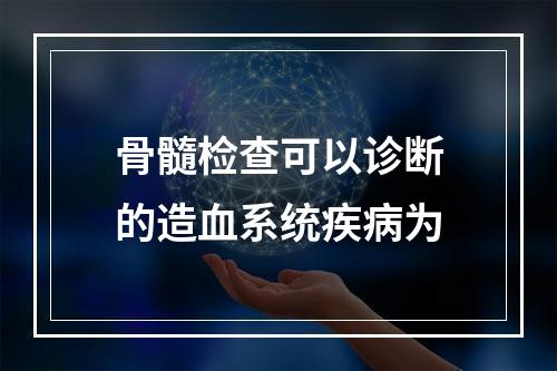 骨髓检查可以诊断的造血系统疾病为