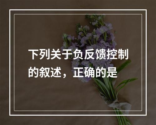 下列关于负反馈控制的叙述，正确的是